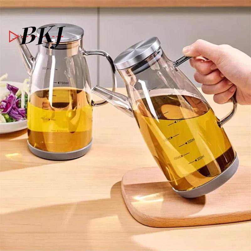 [KJ] Chai đựng dầu thủy tinh 600 / 800 / 1000ml Vòi không nhỏ giọt Dung tích lớn Chống rò rỉ [Mới]