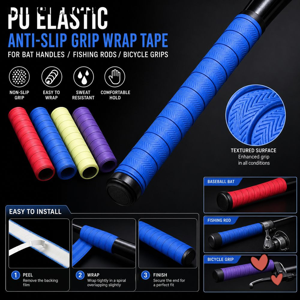 LIMERENCIA Fishing Rod Grip Tape, PU Chống Trượt Vợt Grip Tape, Bền thấm mồ hôi thoáng khí qua Grip 