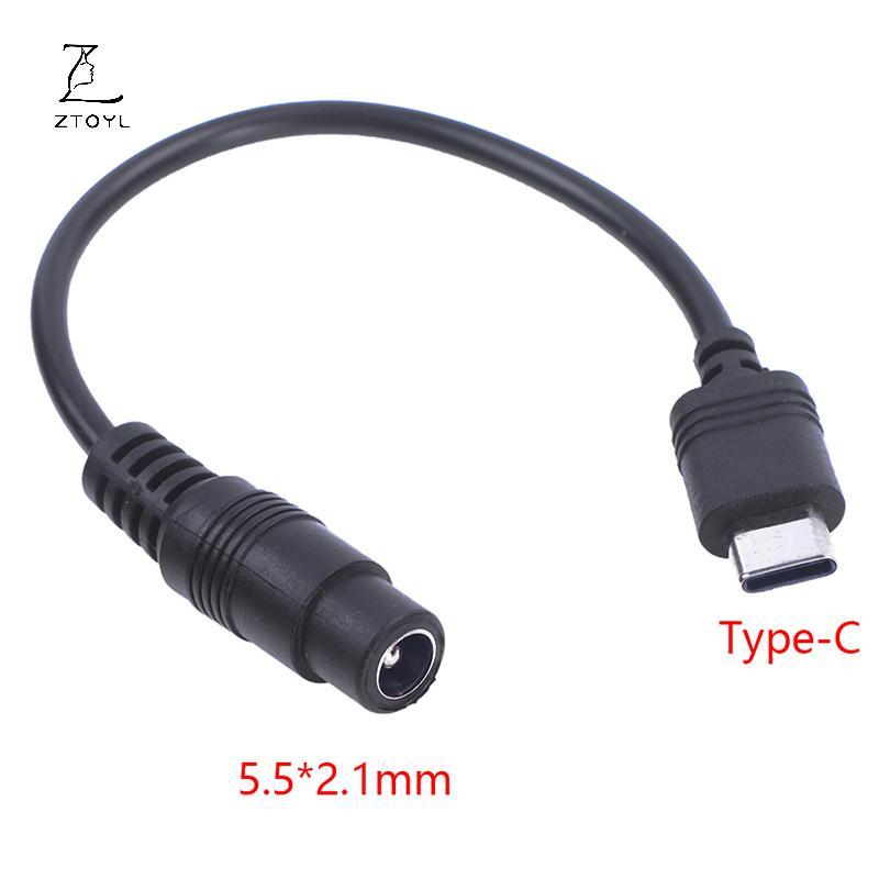Ztoyl DC Type-c Nữ Sang 5.5 * 2.1 Nữ Cáp 5521 Power Ja DC Conector 5.5x2.1 Adapter USB Loại C Chuyển