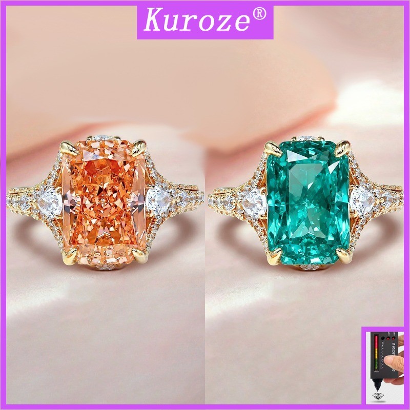 Kuroze Thời Trang Cao Cấp Paparazzi Hồng Paraiba Xanh Moissanite Cho Nữ