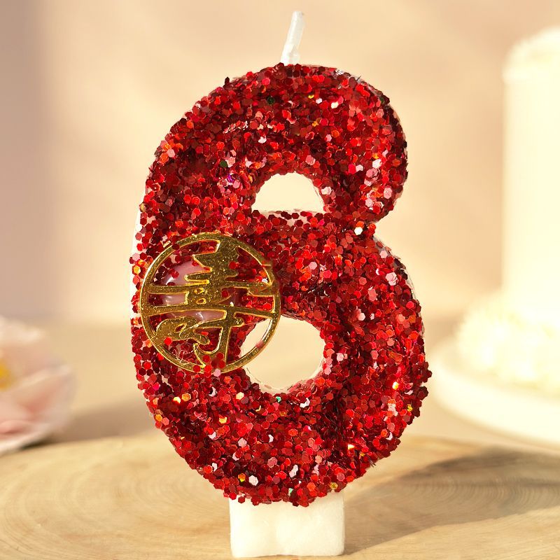 Số Handmade Nến Sáng Tạo Sinh Nhật Sinh Nhật Bánh Đỏ Người Lớn Bánh Sinh Nhật Một Tuổi Trang Trí Đản