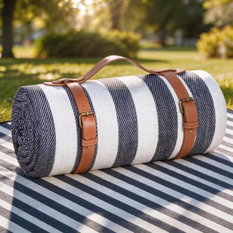 sapsisel 80”x 80” Picnic Blanket Extra Large, Waterproof and Foldable Beach Blanket, 3-Layer Outdoor