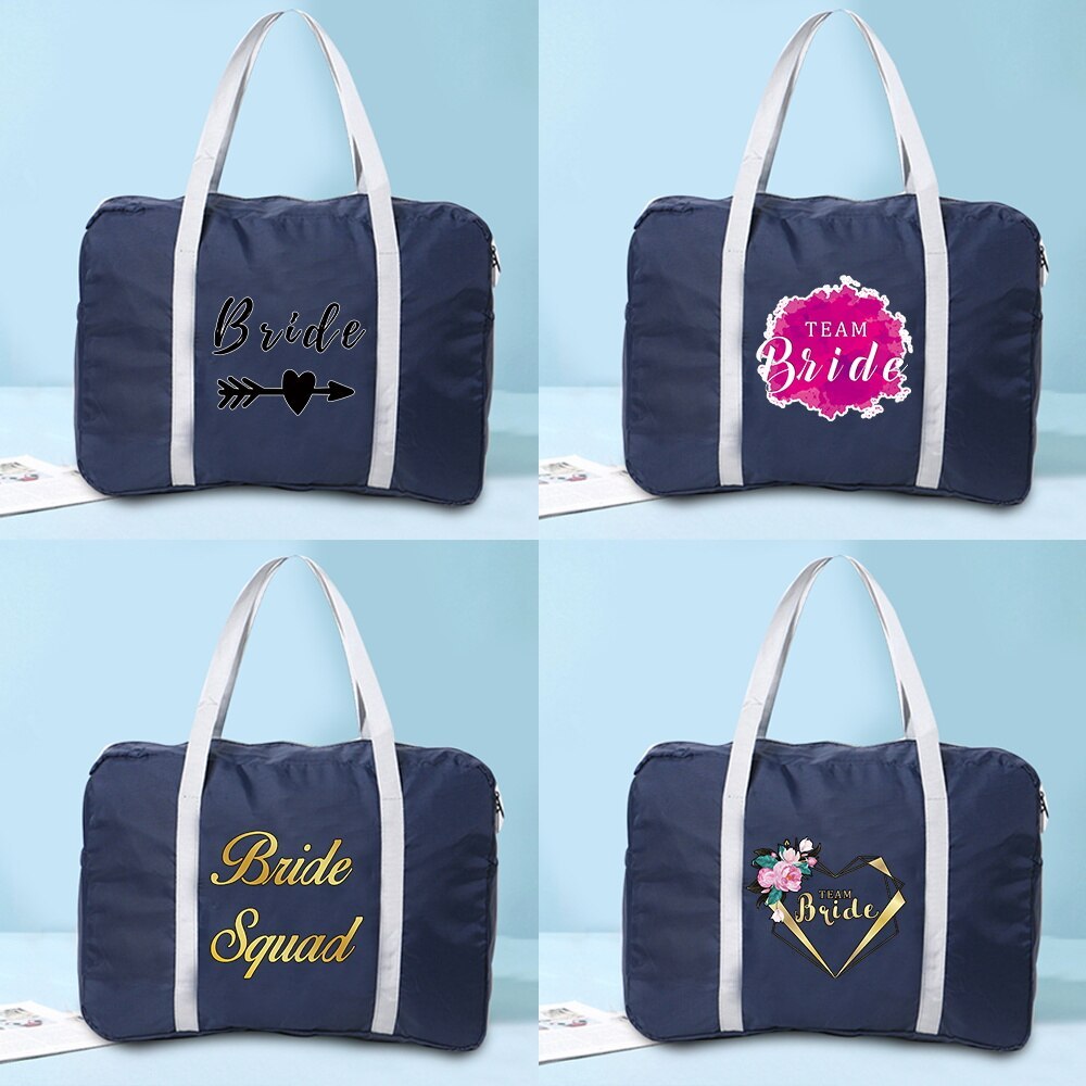 Travel Bag Nylon Foldable  Unisex Clothes Organizers Large Capacity Duffle Bag Bride Printing Women 