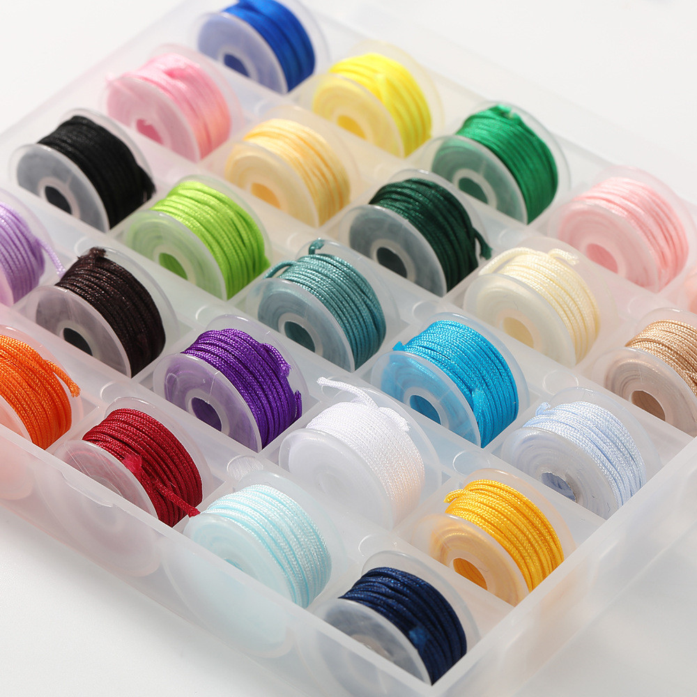 Bện Play Trang sức tự làm Chủ đề 25 màu Dây chỉ số. 72 Phụ kiện Bộ vòng tay Nylon đính cườm đính cườ