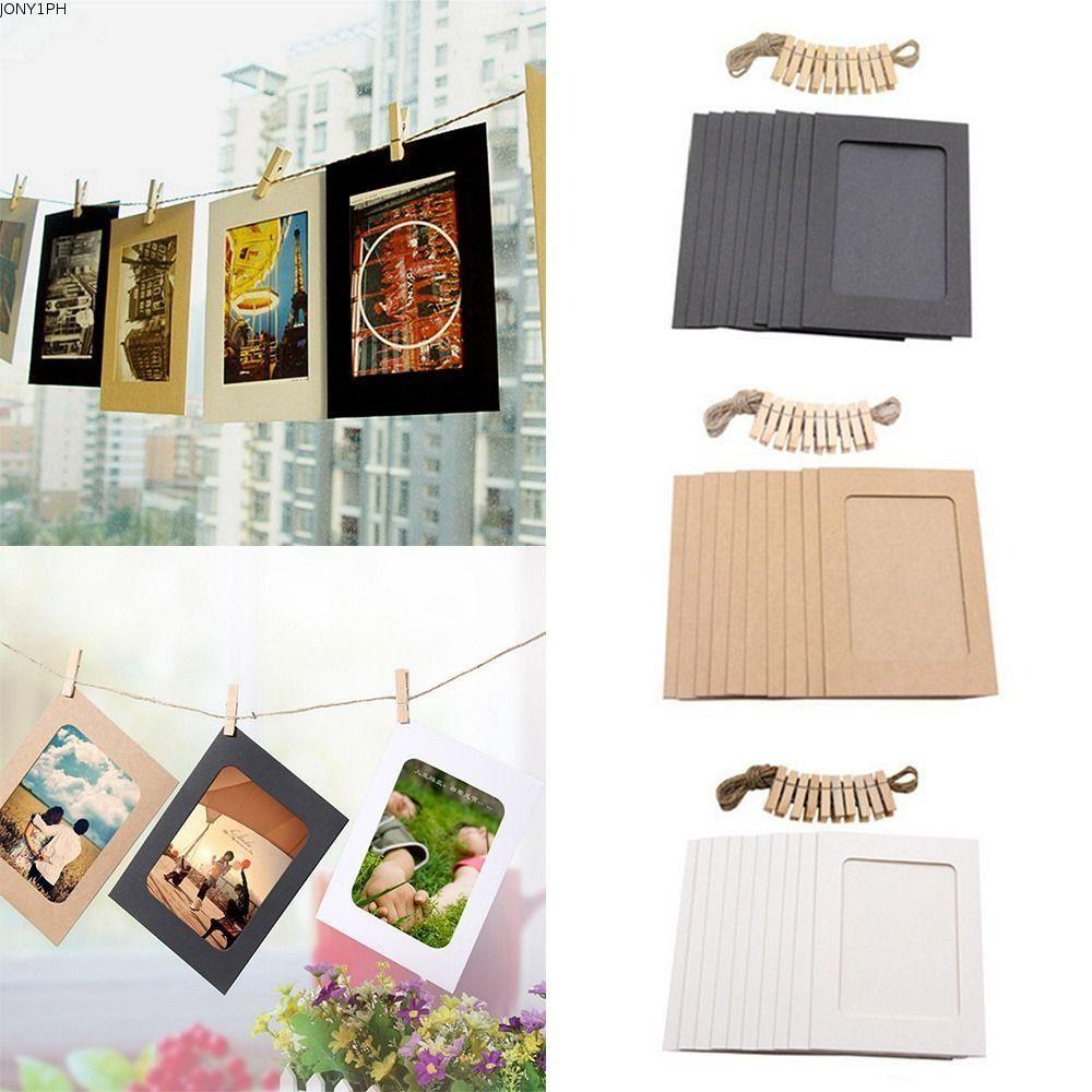 JONY1PH 10 Chiếc Album Ảnh, DIY Kraft Craft Paper Picture Frames, Trang Trí Nhà Cửa Thiết Thực Bền K