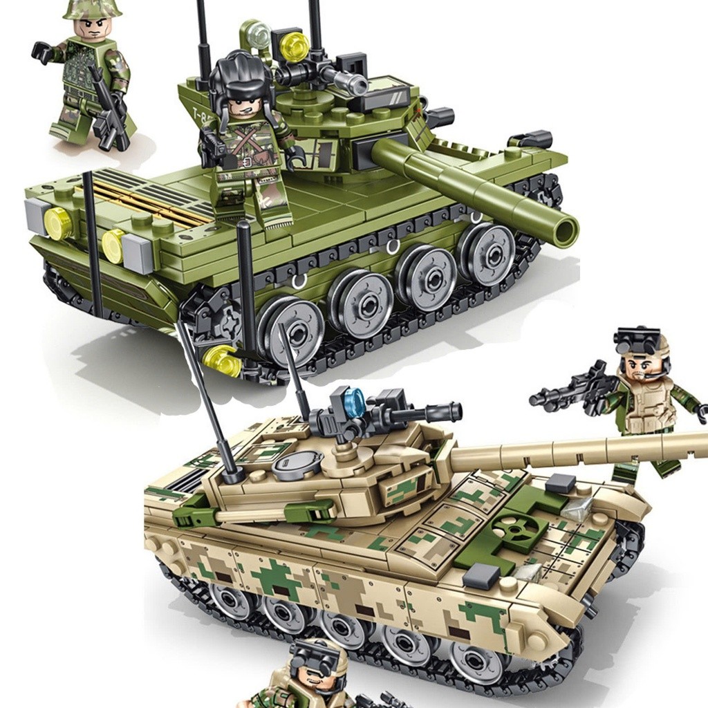 Bộ đồ chơi Lắp Ráp Mô Hình xe tăng MOC 432 chi tiết xe tăng semboblock quân đội quân sự T54 tiger đứ