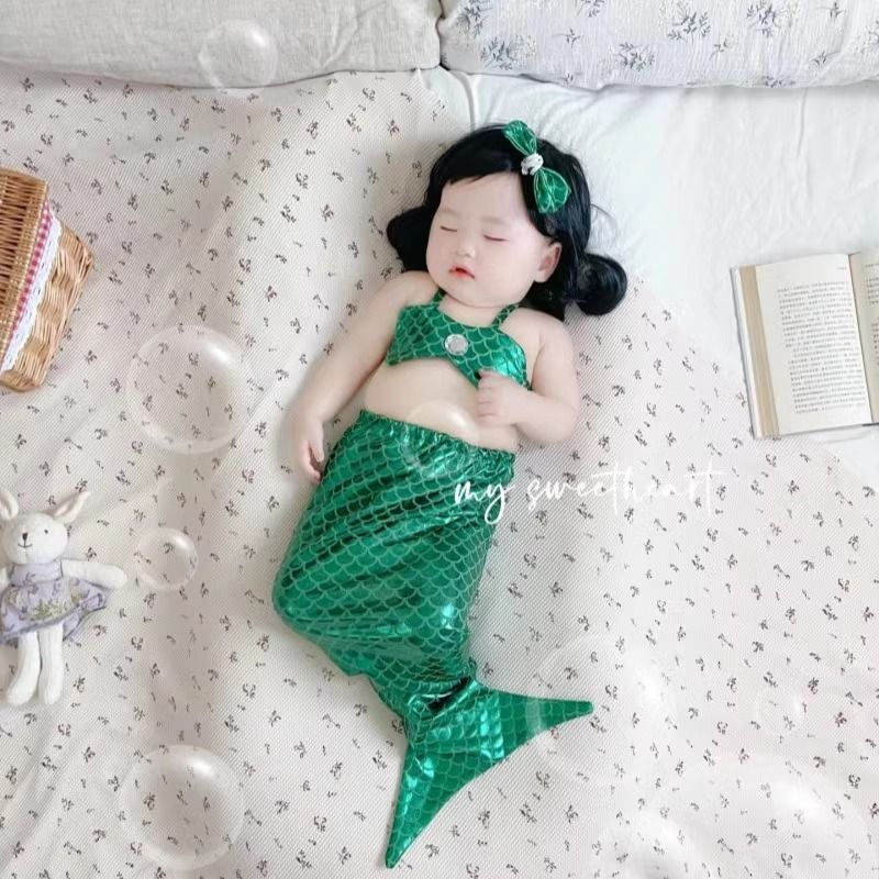 New full-month baby outfit set with mermaid theme for photo shoots12y Photo studio costumes and prop