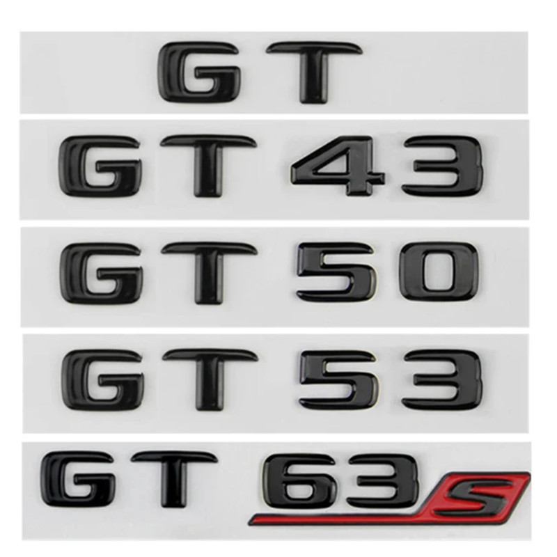 ABS Chrome Bóng Đen Chữ Cái Xe Phía Sau Thân Xe Huy Hiệu Logo Biểu Tượng Cho Xe Mercedes GT43 GT50 G