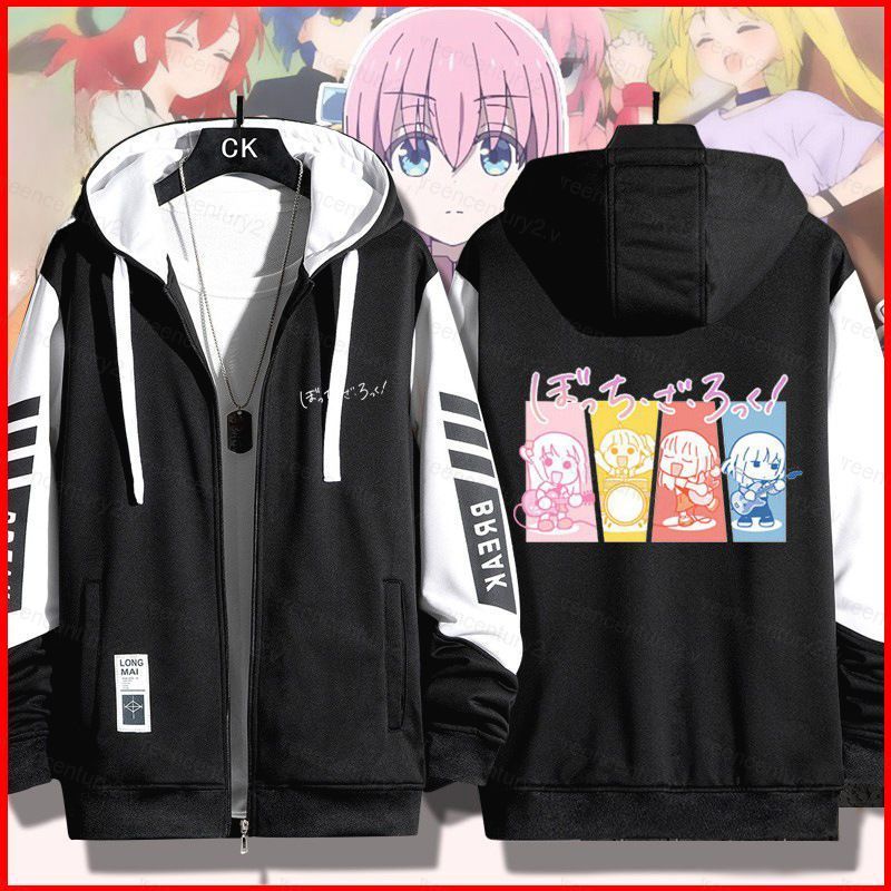 BOCCHI THE ROCK Gotoh Hitori anime dây kéo Áo khoác Hoodie Unisex Top