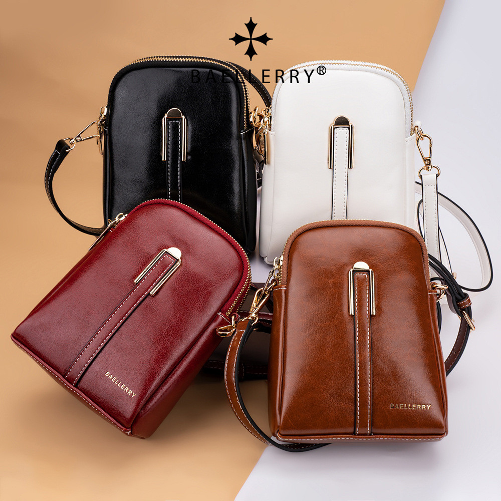 New women's bag, mobile phone bag, vertical double zipper shoulder crossbody bag