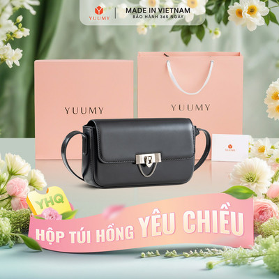 Bộ hộp quà YUUMY (Túi đeo chéo nữ YUUMY YN298 + Hộp quà YHQ2 + Túi giấy YTG2 + Túi rút BVR3838 + Thiệp cảm ơn YBT1)