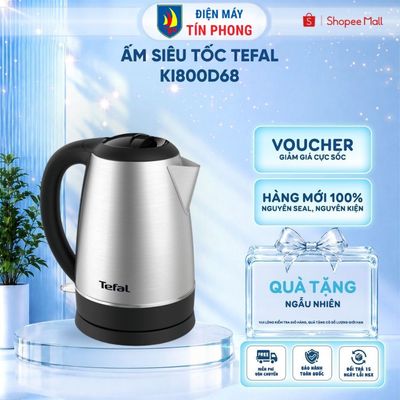 [KOL - KOC] Ấm siêu tốc Tefal KI800D68 - Dung tích 1.7 lít - Công suất 1800W - Đề xoay 360 độ - Bảo hành 2 năm