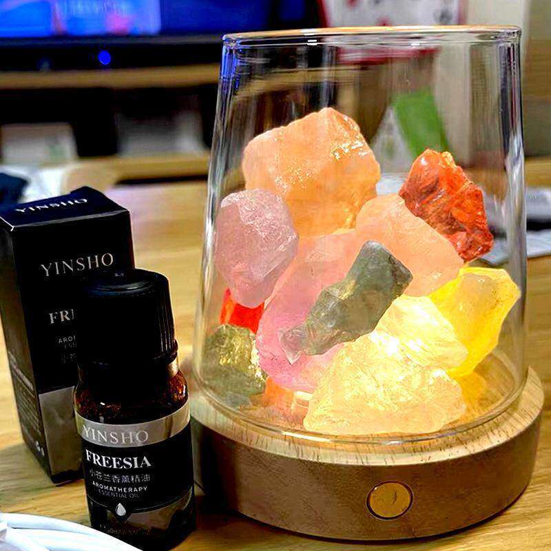 Đèn Ngủ Tản Hương Đá Thạch Anh Đa Sắc Ánh Sáng Thư Giãn | KCRAFT - World of scents