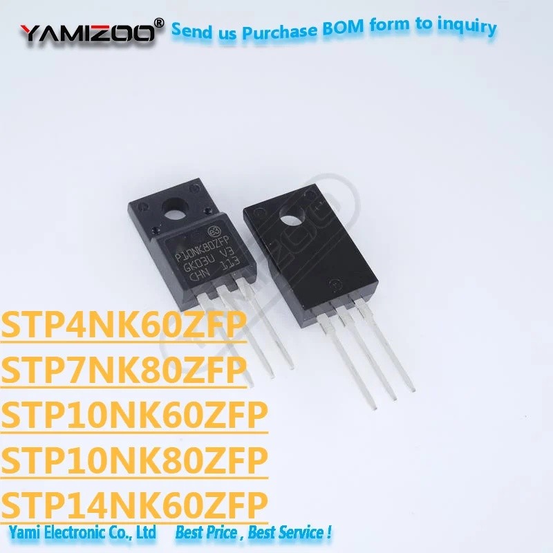 1-5 Chiếc STP4NK60ZFP TO-220F P4NK60ZFP STP7N80ZFP STP10NK60ZFP STP10NK80ZFP STP14NK60ZFP 10NK60ZFP 
