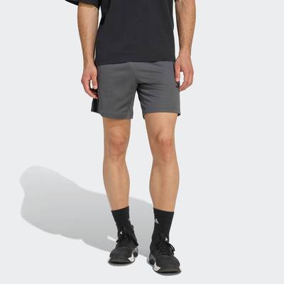 adidas Gym & Training QUẦN SHORT PIQUE CƠ BẢN 3 GẠCH WORKOUT ESSENTIALS 7 inch Nam Xám KD0695
