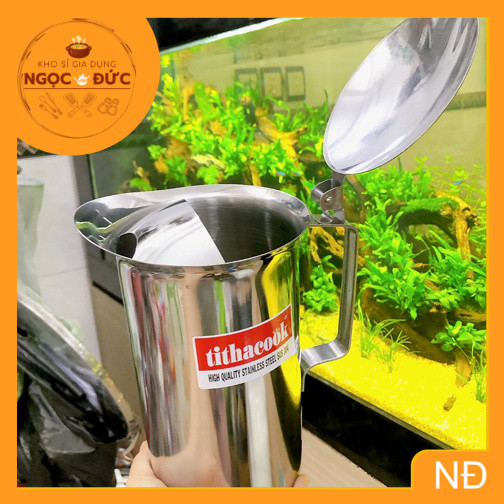 Ca inox 2 lít ca đựng nước có nắp và không nắp TITHACOOK
