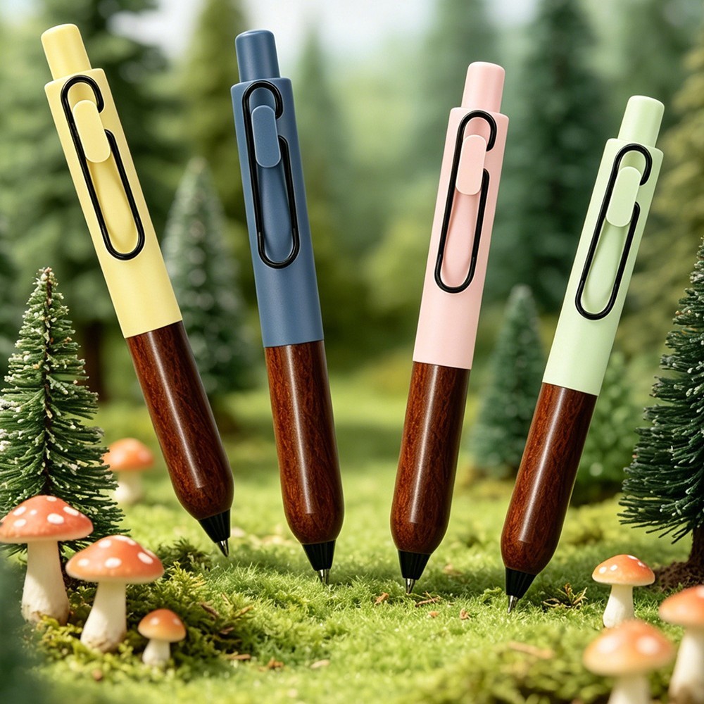 Gỗ đàn hương Mũm mĩm Bút Gel trung tâm thấp Morandi Bút ép giá trị cao.mm Niche Pocket Pen 8.11