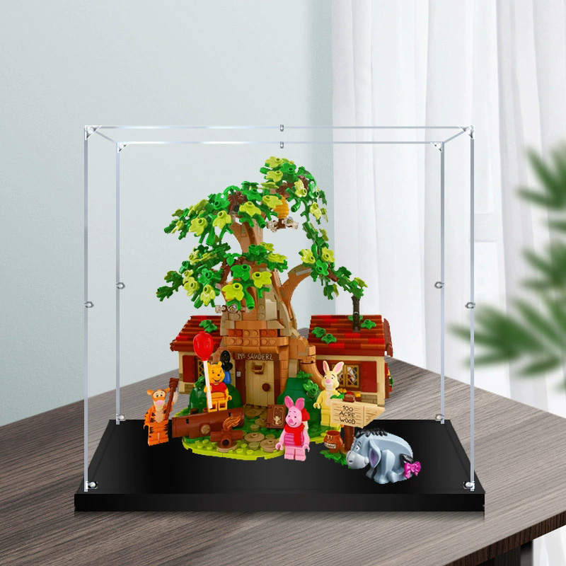 hộp mica trong suốt Lego 21326 小熊维尼透明展示盒 | Popmart Labubu Zimomo收纳盒 | 球鞋珠宝收藏箱 Kotak Pameran Lego Win