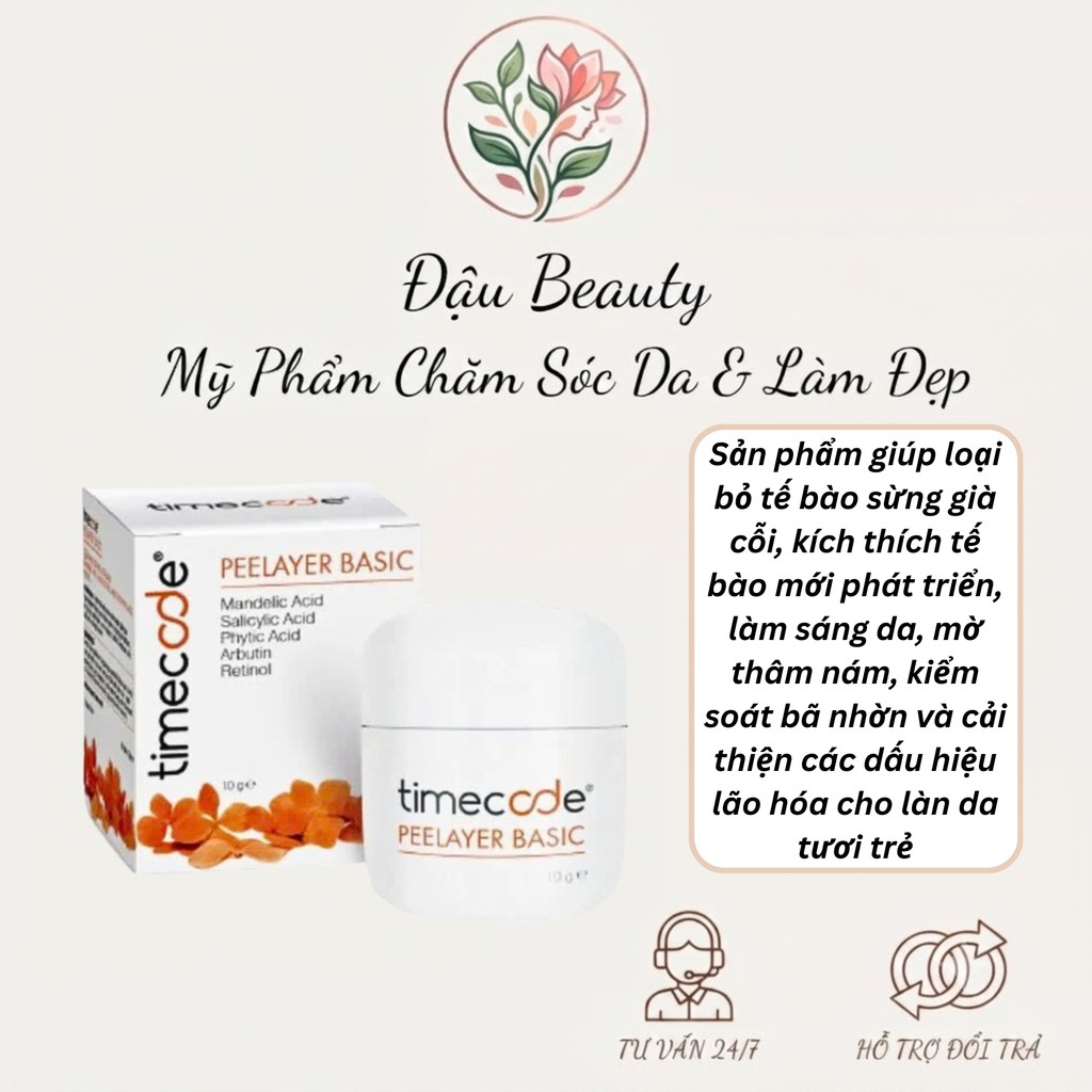 Kem peel TIMECODE Tây Ban Nha tái tạo làm sáng da chống lão hoá full 30g