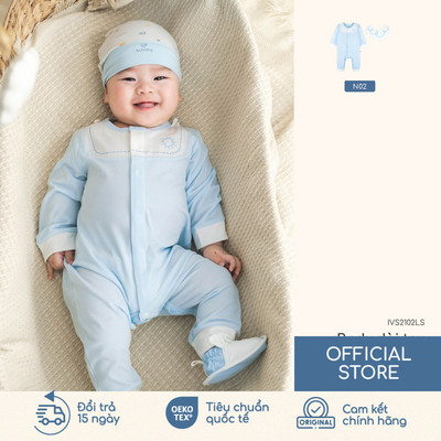 Body dài tay Little Sunshine BU Baby, bộ liền dài tay sơ sinh, body suit bé trai bé gái | IVS2102LS