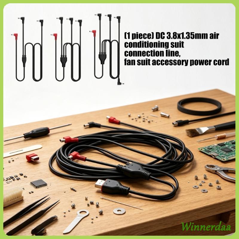 Fan Clothing Power Splitter Cable 3.8X1.35Mm Cooling Clothing Use