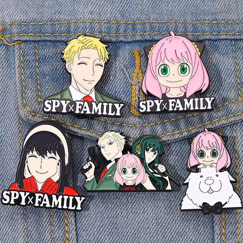 Ghim Cài Áo Hình Nhân Vật Hoạt Hình SPYxFAMILY Forger Anya Forger Yor Forger Làm Quà Tặng Cho Bé