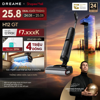 Dreame H12 GT/ H16 GT Máy hút bụi lau sàn không dây |Ngả phẳng 180° | BH 24 tháng