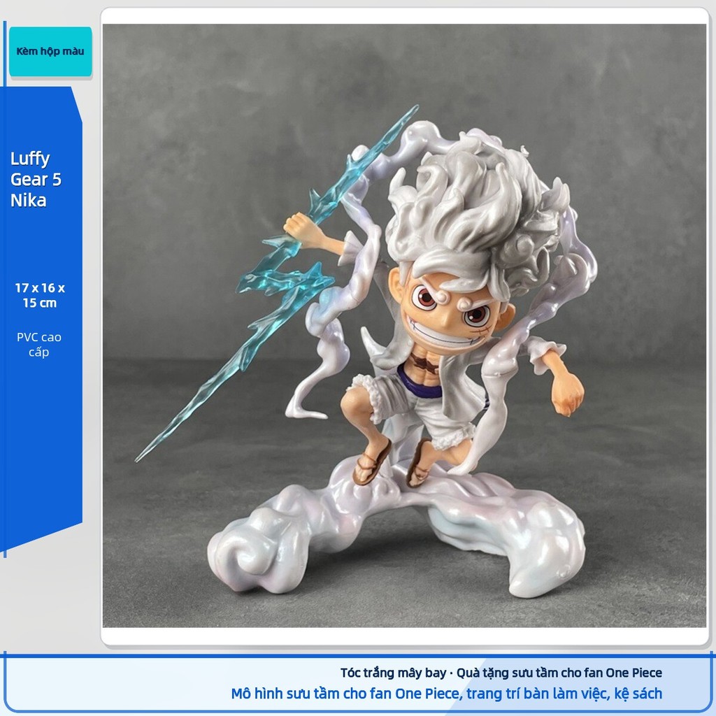 Mô Hình One Piece Luffy Gear 5 SD Nika Thức Tỉnh Tượng Trang Trí 17cm Kèm Hộp