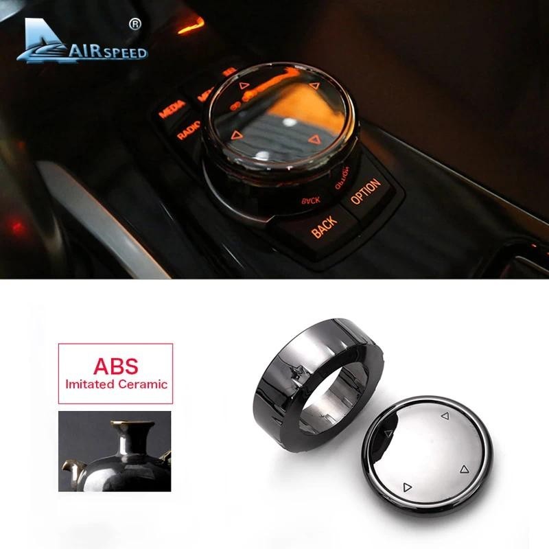 AIRSPEED Nội Thất Ô Tô ABS IDrive Đa Phương Tiện Nút Núm Bao Màu Đen Cho Xe BMW X1 X4 F15 X5 F16 X6 