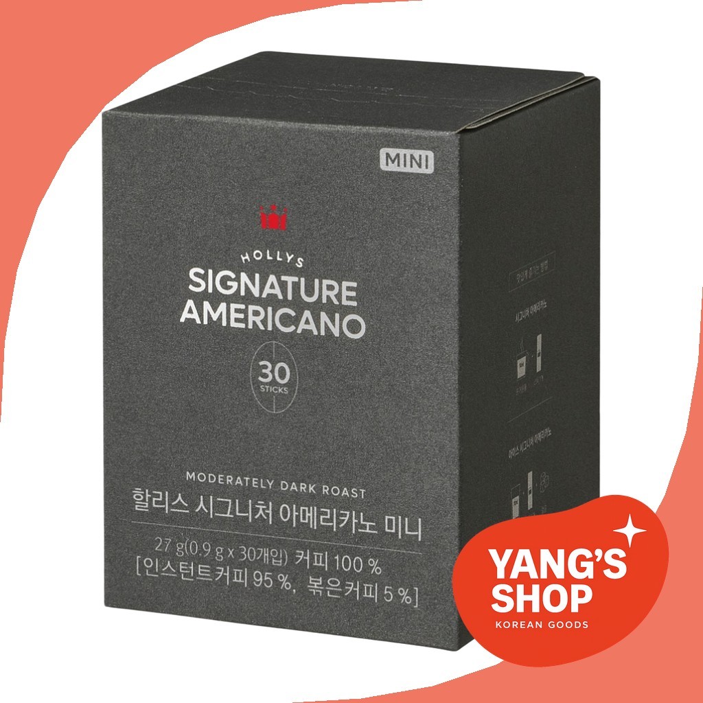 [hollys] Cà phê rang đen Americano Signature, 30 que, Cà phê Mini / Hàn Quốc của YANG 'S SHOP