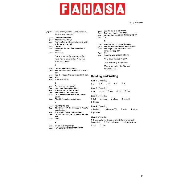 Sách - Cambridge English Starters 1 for Revised Exam from 2018  Ans Booklet