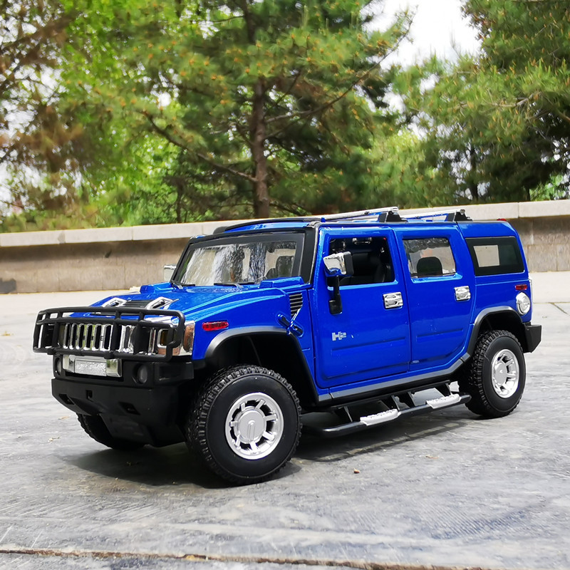 Chính Hãng 1: 24 Hummer H2 Bốn Mở Cửa Xe Địa Hình Mô Phỏng Xe Kim Loại Chính Hãng Hợp Kim Xe Đồ Tran