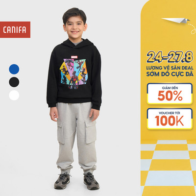 Áo nỉ bé trai CANIFA hoodie dài tay có mũ in hình marvel 2TW25W007