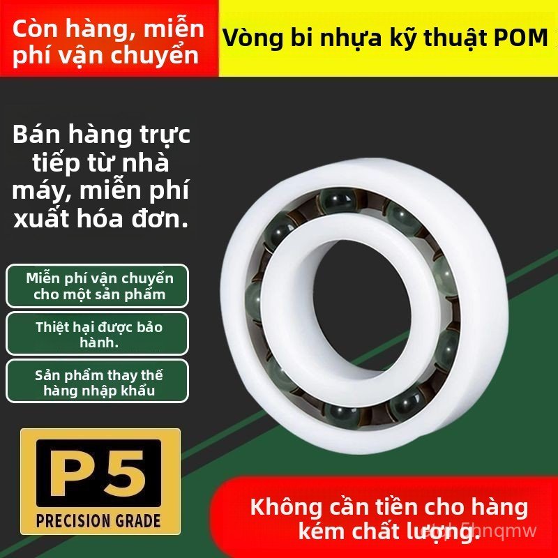 Bạc đạn nhựa POM 6804 chống axit/kiềm/rỉ sét cho máy lọc bền bỉ chính hãng
