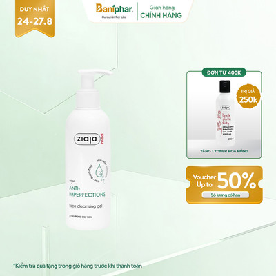 [Chính Hãng] Gel rửa mặt Ziaja Med Anti-Imperfections ngừa khuẩn giảm mụn 200ml