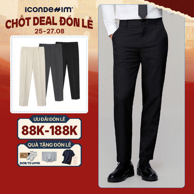 Quần Tây Nam ICONDENIM Ống Suông Co Giãn Basic Form Straight QTID0064