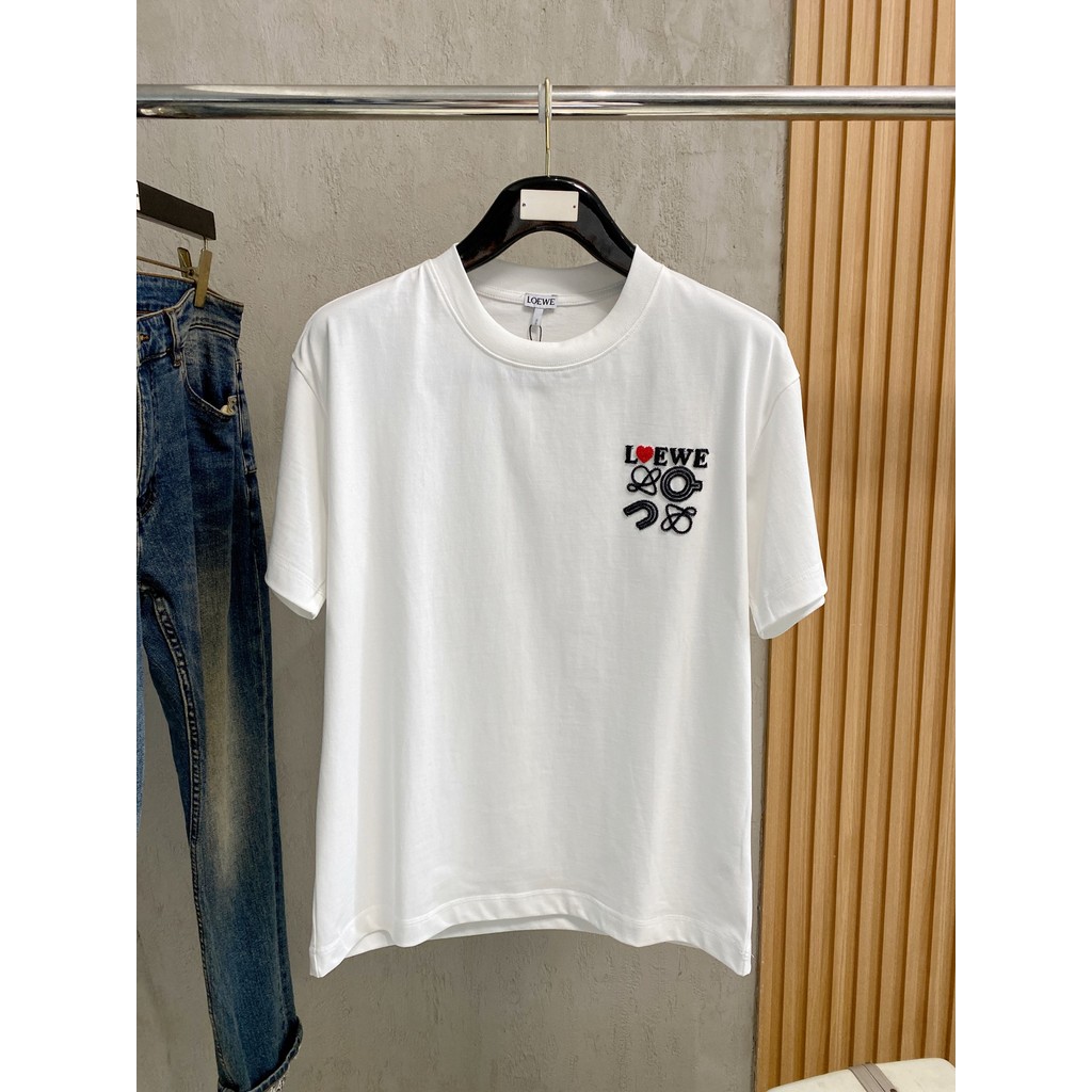 LOEWE LOEWE Mặc hàng ngày Áo thun ngắn tay nam nữ Phong cách mùa thu 2025 Phong cách mới Thoáng khí 