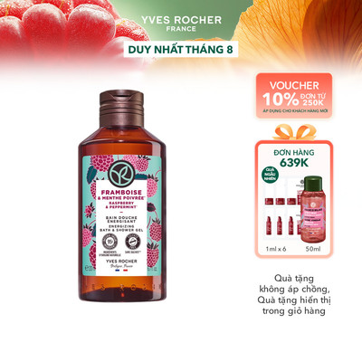 Sữa tắm dạng gel hương mâm xôi đỏ & bạc hà Yves Rocher Shower Gel Raspberry Peppermint 200ml