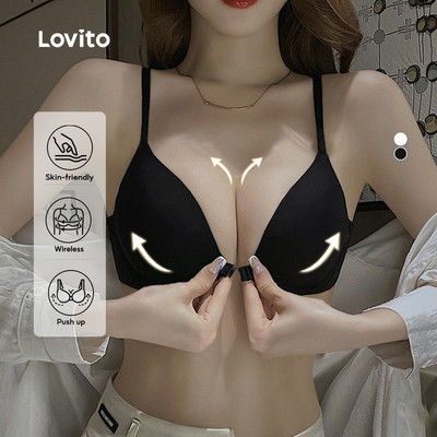 Lovito Phong cách thường ngày Áo Ngực Bralette Thoáng Khí Thông Thường Áo Ngực Bralette Cơ Bản Dành Cho Nữ LNM71173