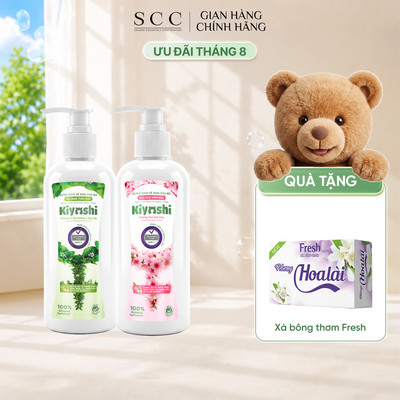 Dung Dịch Vệ Sinh Phụ Nữ Dịu Nhẹ Kiyoshi 240g - Chiết Xuất Từ Củ Cải Đường (Hương Hoa Anh Đào/Cỏ Xạ Hương & Bạc Hà)