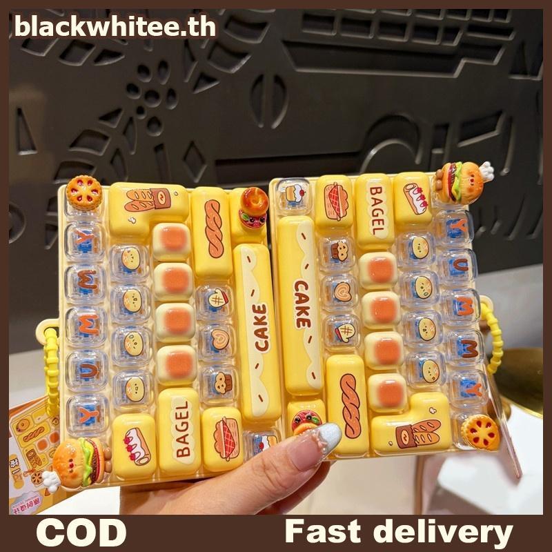 BWHTE 26 Key Cli Burger Bagel Fidget Toy 1 Cái Móc khóa đàn áp mềm dễ thương Mini Di động Giảm căng 