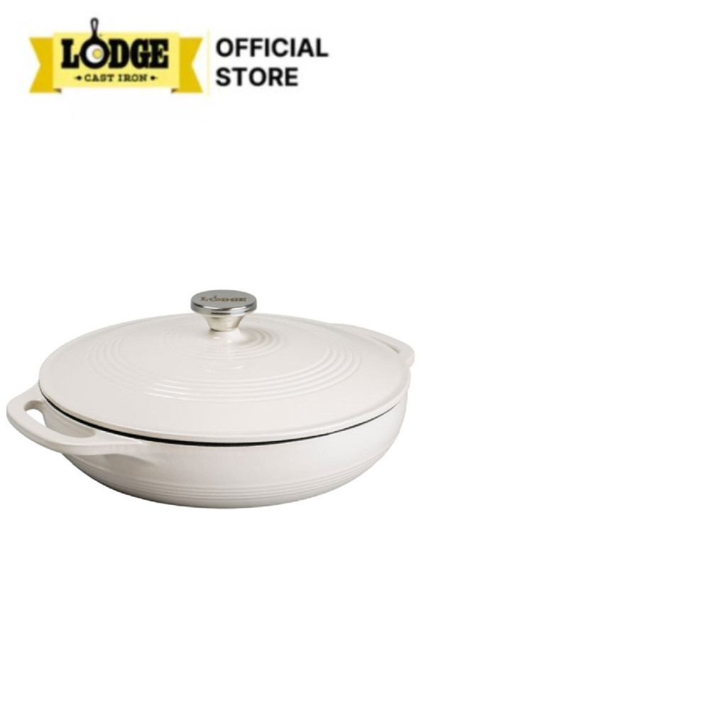 Lodge - Nồi gang phủ men màu trắng - 3.4L