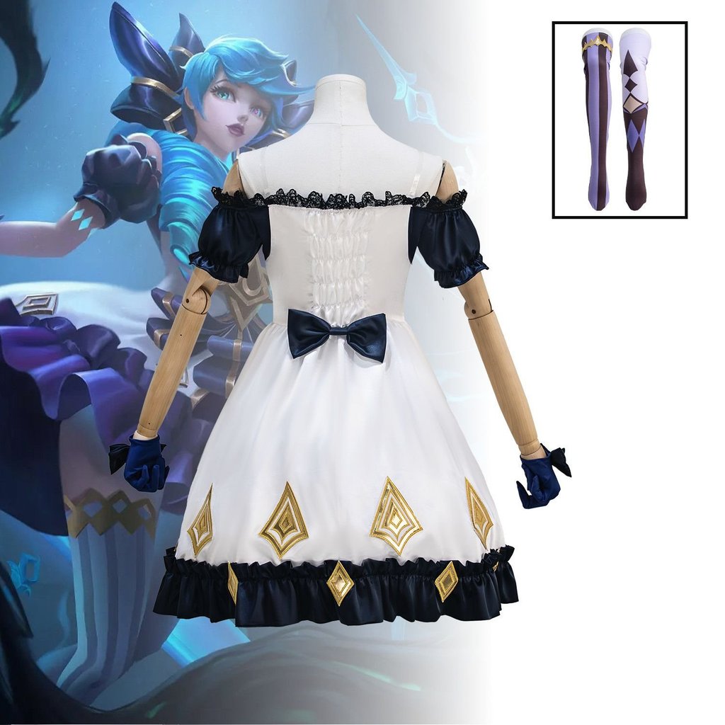 Set đồ lolita đen cosplay Gwen búp bê linh la Liên Minh Huyền Thoại game LOL đi triển lãm