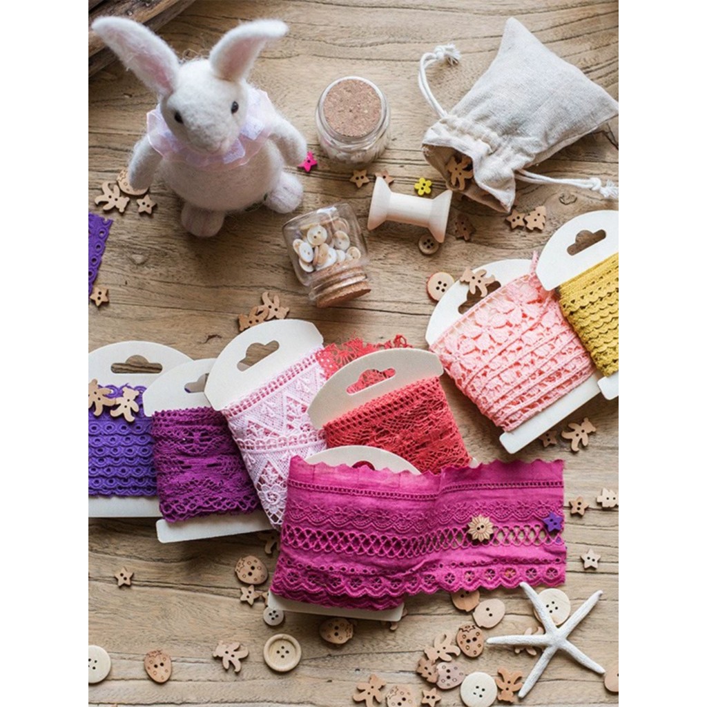 Juhan DIY Ren Thêu Ren Jacquard Đa Dạng Handmade Chuyên Gia Vải Phụ Kiện Phong Cách Nhật Bản