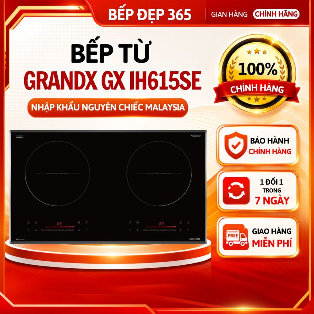 Bếp từ GRANDX IH615SE | HÀNG CHÍNH HÃNG