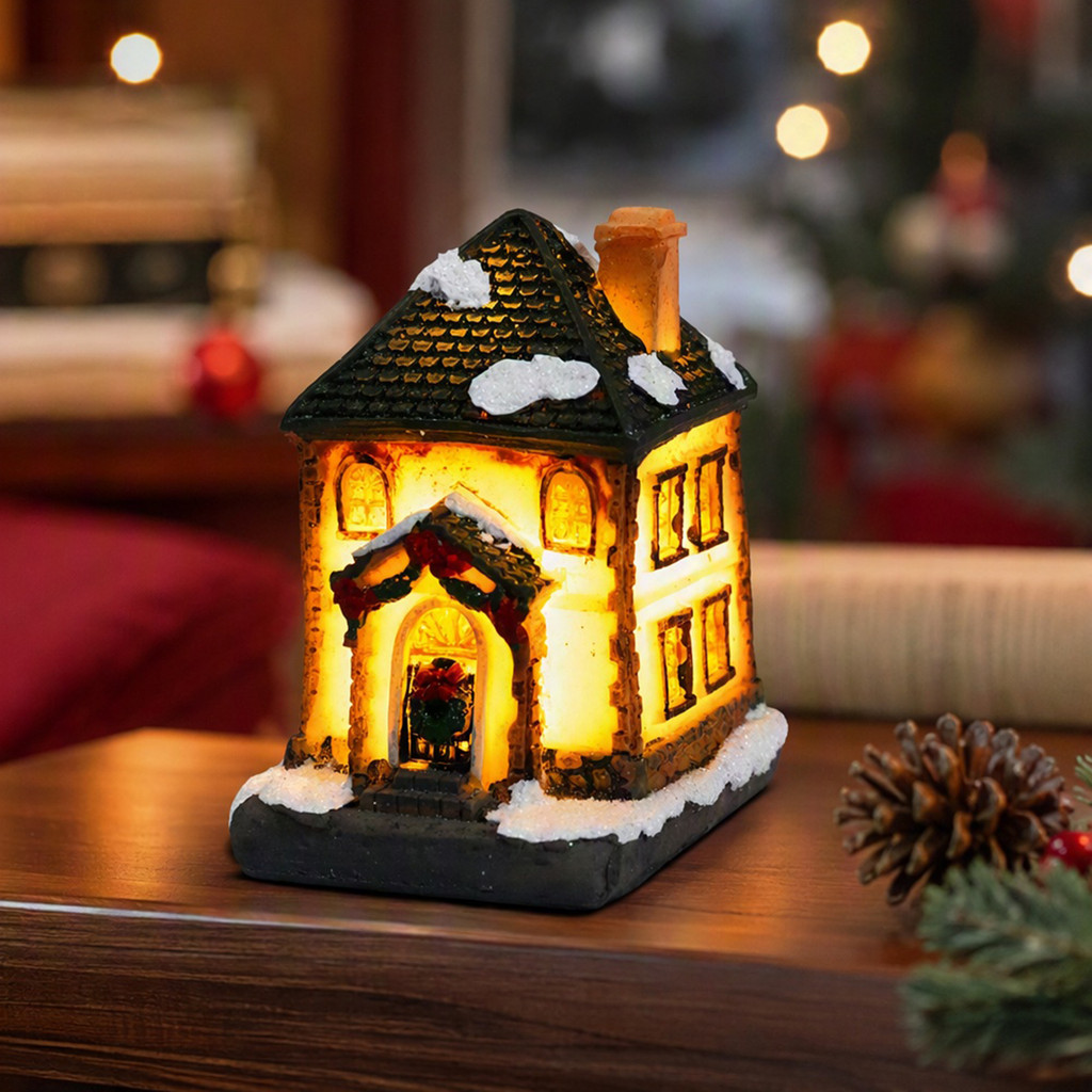 Nhựa Làng Giáng Sinh Mini Cottage LED Soft Glow Trang Trí [Dreamtimes1.vn]