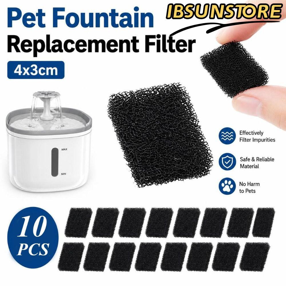 IBSUNSTORE 10 Bộ lọc thay thế đài phun nước cho thú cưng, tương thích với Petkit Eversweet Black Cat