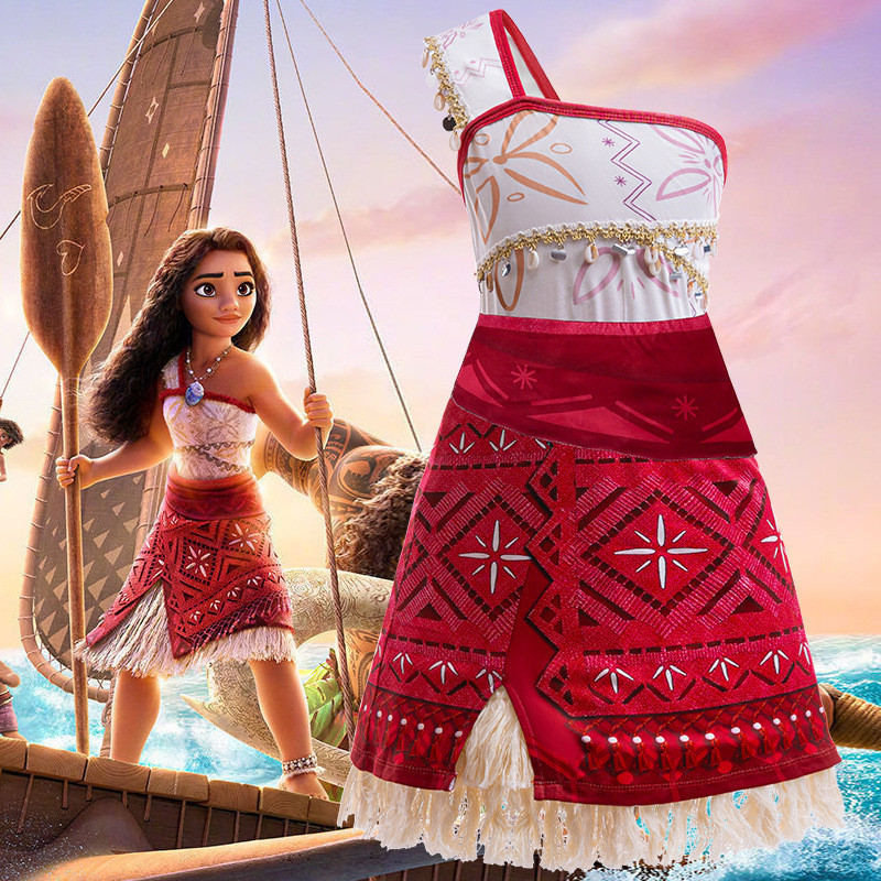 Nóng Phong Cách Lãng Mạn Đại Dương 2 Moana Cosplay Cùng Phong Cách Moana Đầm Bé Gái Thể Hiện Đầm Moa