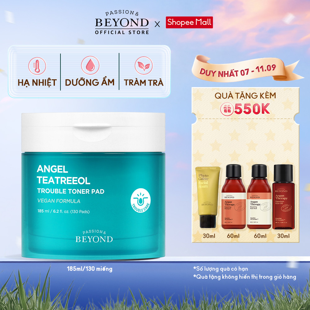 [Beyond Official] Bông dưỡng da thuần chay Beyond Angel Teatreeol Toner Pad 185ml (130 miếng)