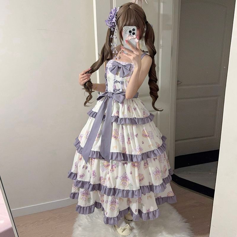 Ru lolita lolita [Tiệc trà nho] Đầm một loạt phong cách mục vụ Gothic jsk Dress